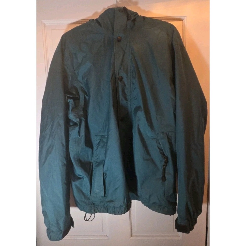 REI‎ Jacket Unisex Medium Teal Gore-t Vented Windbreaker Hooded Outdoors